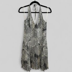 Saks Fifth Avenue New To the max pleated midi dress abstract artsy size 12